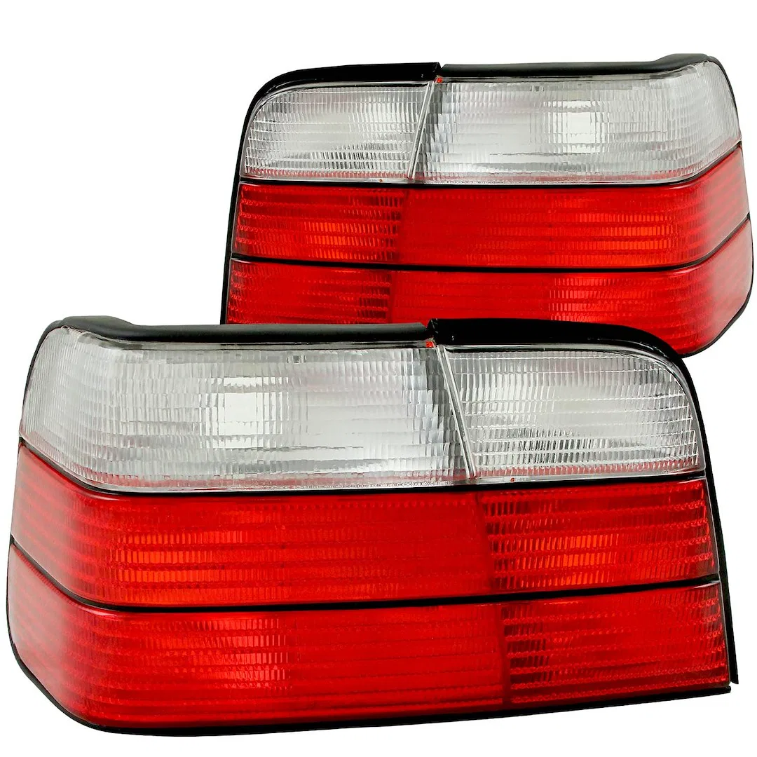 221216 – ANZO Tail Light Assembly, Uses Stock Bulbs Red/ Clear Lens Chrome Housing Set of 2